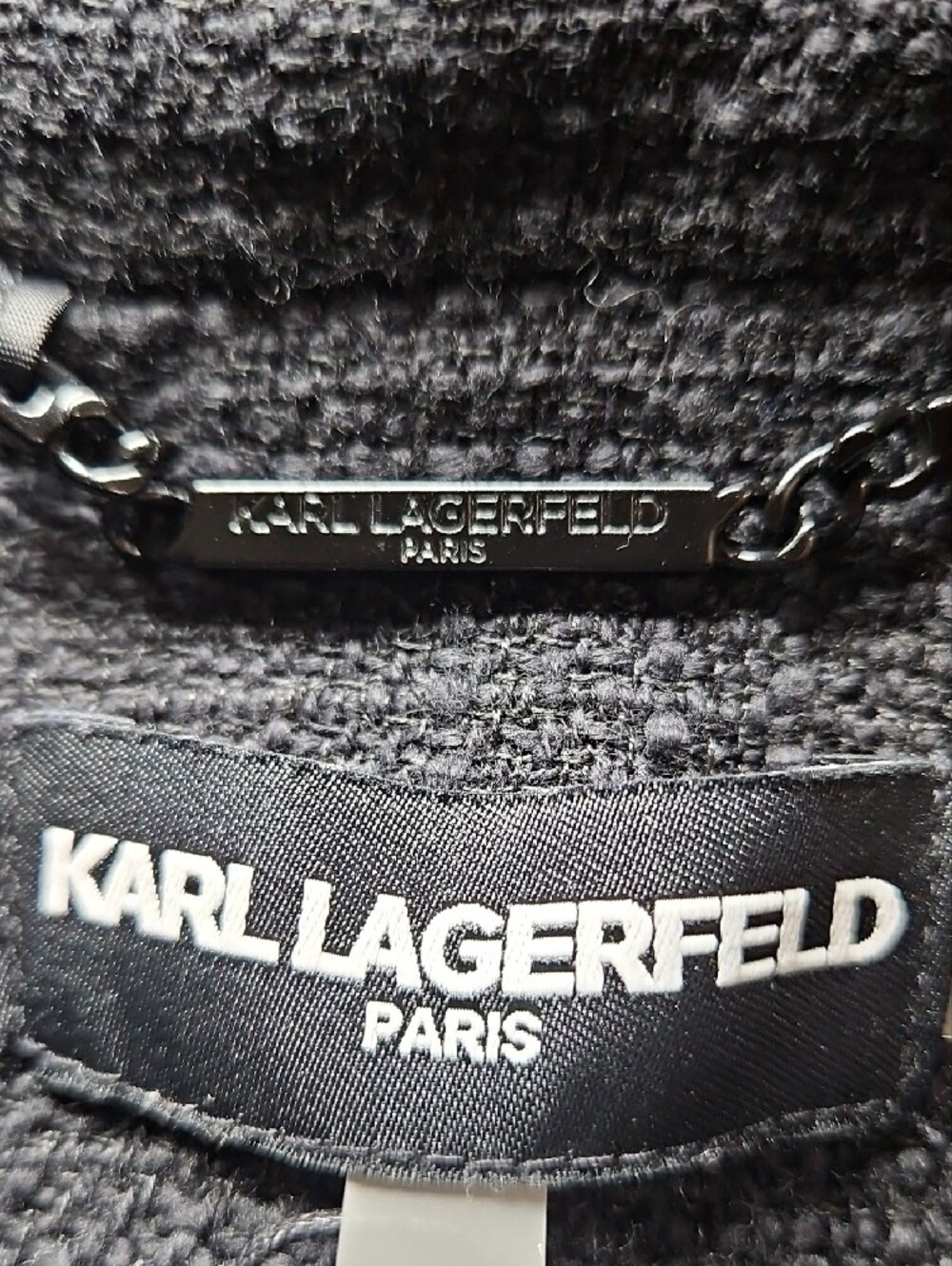 Karl Lagerfeld Paris Black Tweed Blazer Size 6 New Women's Careerwear Layering - Picture 9 of 11